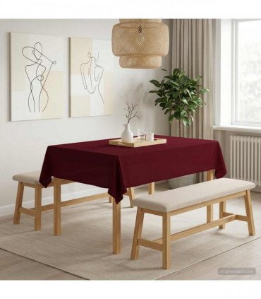 vidaXL Table Cloth Rectangular Wine Red 140 x 160 cm Polyester