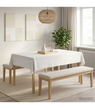 vidaXL Table Cloth Rectangular White 140 x 200 cm Polyester