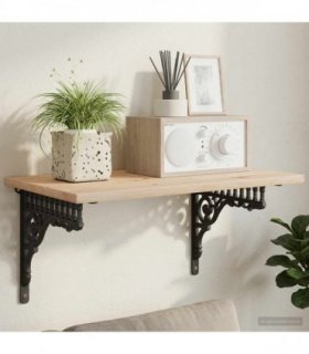 vidaXL Wall Shelf Brackets 2 pcs Black 27.5 x 23 x 4 cm Steel