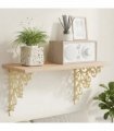vidaXL Wall Shelf Brackets 12 pcs Antique White 24 x 24 x 3.5 cm Steel — Size: 23 x 27.5 cm