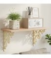 vidaXL Wall Shelf Brackets 2 pcs Antique White 24 x 24 x 3.5 cm Steel — Size: 23 x 27.5 cm