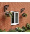 vidaXL Wall Shelf Brackets 2 pcs Black 14 x 14 x 3.5 cm Steel — Size: 12 x 18 cm