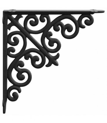 vidaXL Wall Shelf Brackets 12 pcs Black 14 x 14 x 3.5 cm Steel — Size: 12 x 18 cm