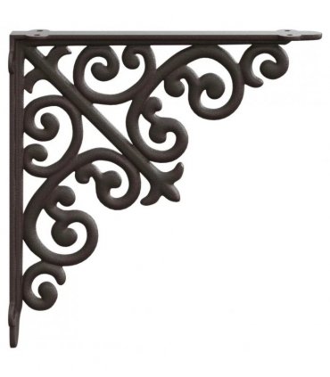 vidaXL Wall Shelf Brackets 12 pcs Antique Brown 14 x 14 x 3.5 cm Steel — Size: 12 x 18 cm