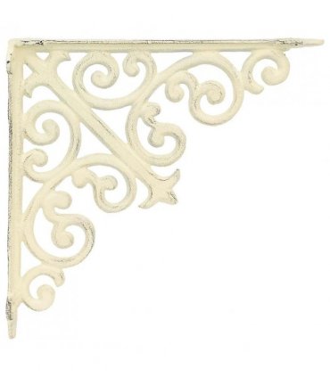 vidaXL Wall Shelf Brackets 12 pcs Antique White 9.5 x 9.5 x 3 cm Steel — Size: 10 x 10 cm