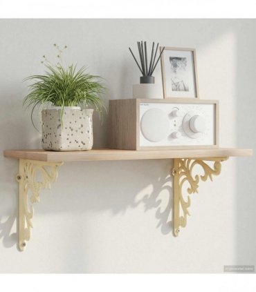 vidaXL Wall Shelf Brackets 2 pcs Antique White 21.5 x 21.5 x 3.5 cm — Size: 21 x 21 cm