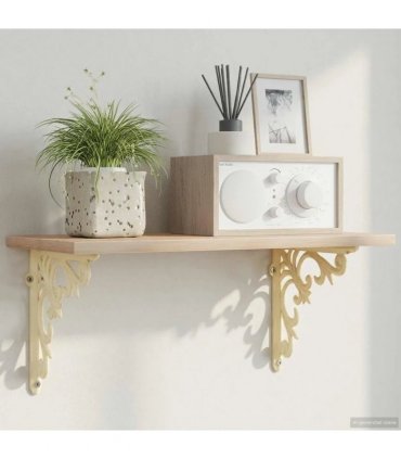vidaXL Wall Shelf Brackets 2 pcs Antique White 21.5 x 21.5 x 3.5 cm — Size: 21 x 21 cm