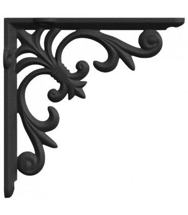 vidaXL Wall Shelf Brackets 12 pcs Black 14.5 x 14.5 x 3 cm Steel — Size: 14 x 14 cm