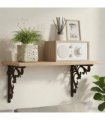 vidaXL Wall Shelf Brackets 2 pcs Antique Brown 21.5 x 21.5 x 3.5 cm — Size: 21 x 21 cm