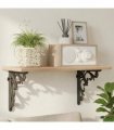 vidaXL Wall Shelf Brackets 2 pcs Black 21.5 x 21.5 x 3.5 cm Steel — Size: 21 x 21 cm
