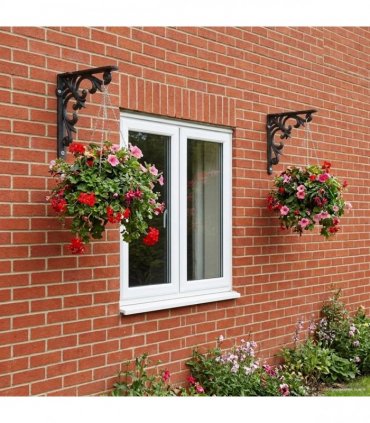 vidaXL Wall Shelf Brackets 12 pcs Black 10 x 10 x 2.8 cm Steel — Size: 10 x 10 cm
