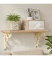vidaXL Wall Shelf Brackets 2 pcs Antique White 10 x 10 x 2.8 cm Steel — Size: 10 x 10 cm