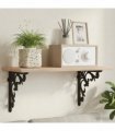vidaXL Wall Shelf Brackets 2 pcs Black 14.5 x 14.5 x 3 cm Steel — Size: 14 x 14 cm