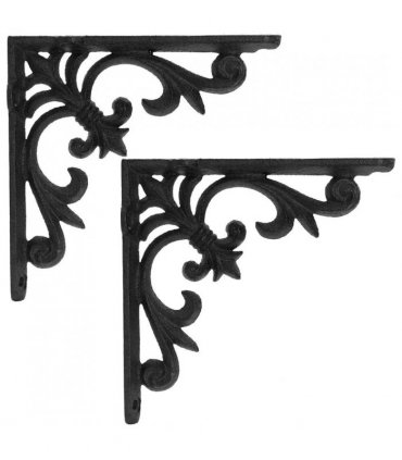 vidaXL Wall Shelf Brackets 2 pcs Black 14.5 x 14.5 x 3 cm Steel — Size: 14 x 14 cm
