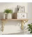 vidaXL Wall Shelf Brackets 12 pcs Antique White 21.5 x 21.5 x 3.5 cm — Size: 21 x 21 cm