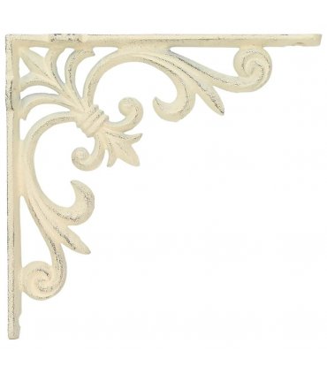 vidaXL Wall Shelf Brackets 12 pcs Antique White 21.5 x 21.5 x 3.5 cm — Size: 21 x 21 cm