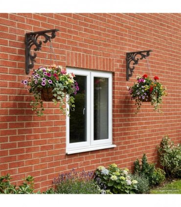 vidaXL Wall Shelf Brackets 2 pcs Antique Brown 14.5 x 14.5 x 3 cm — Size: 14 x 14 cm