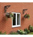 vidaXL Wall Shelf Brackets 2 pcs Antique Brown 14.5 x 14.5 x 3 cm — Size: 14 x 14 cm