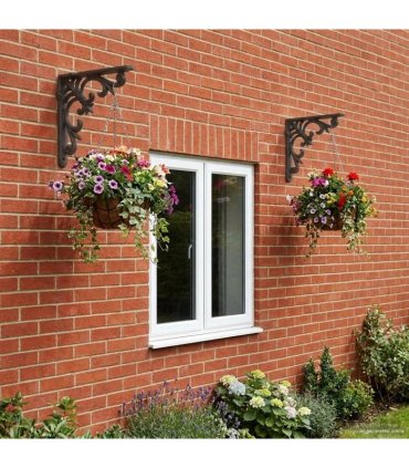 vidaXL Wall Shelf Brackets 2 pcs Antique Brown 14.5 x 14.5 x 3 cm — Size: 14 x 14 cm