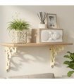 vidaXL Wall Shelf Brackets 2 pcs Antique White 14.5 x 14.5 x 3 cm — Size: 14 x 14 cm