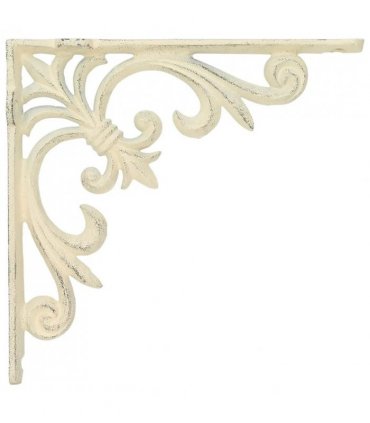 vidaXL Wall Shelf Brackets 12 pcs Antique White 14.5 x 14.5 x 3 cm — Size: 14 x 14 cm