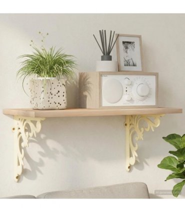 vidaXL Wall Shelf Brackets 12 pcs Antique White 14.5 x 14.5 x 3 cm — Size: 14 x 14 cm