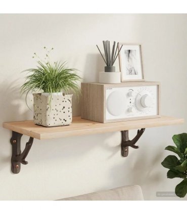 vidaXL Wall Shelf Brackets 2 pcs Antique Brown 14 x 14 x 4 cm Steel
