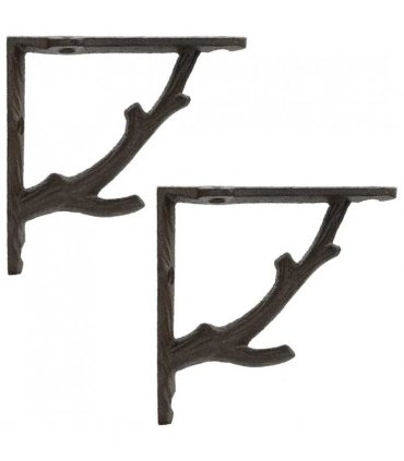 vidaXL Wall Shelf Brackets 2 pcs Antique Brown 14 x 14 x 4 cm Steel