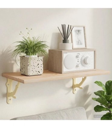 vidaXL Wall Shelf Brackets 2 pcs Antique White 14 x 14 x 4 cm Steel