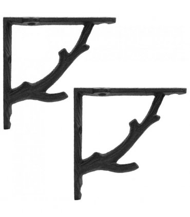 vidaXL Wall Shelf Brackets 2 pcs Black 14 x 14 x 4 cm Steel