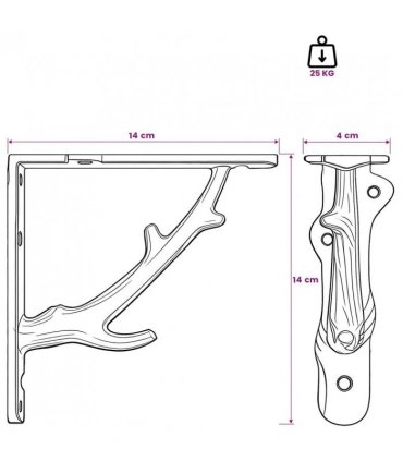 vidaXL Wall Shelf Brackets 2 pcs Black 14 x 14 x 4 cm Steel