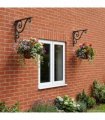 vidaXL Wall Shelf Brackets 2 pcs Antique Brown 12.5 x 17 x 3 cm Steel — Size: 12 x 17 x 2 cm