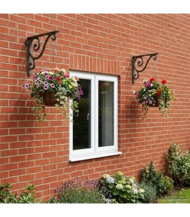 vidaXL Wall Shelf Brackets 2 pcs Antique Brown 12.5 x 17 x 3 cm Steel — Size: 12 x 17 x 2 cm