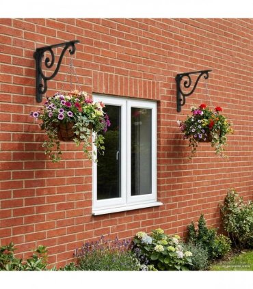 vidaXL Wall Shelf Brackets 2 pcs Black 12.5 x 17 x 3 cm Steel — Size: 12 x 17 x 2 cm