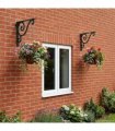 vidaXL Wall Shelf Brackets 2 pcs Black 12.5 x 17 x 3 cm Steel — Size: 12 x 17 x 2 cm