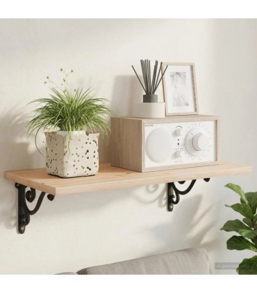 vidaXL Wall Shelf Brackets 2 pcs Black 12.5 x 17 x 3 cm Steel — Size: 12 x 17 x 2 cm
