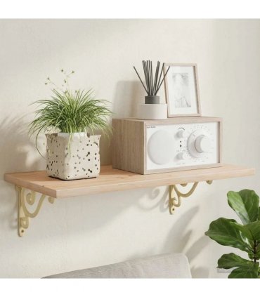 vidaXL Wall Shelf Brackets 2 pcs Antique White 23.5 x 28 x 3.5 cm — Size: 23 x 27.5 x 2 cm