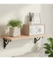 vidaXL Wall Shelf Brackets 2 pcs Black 12 x 14 x 3 cm Steel — Size: 11 x 14 x 2 cm