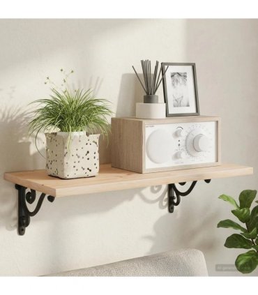 vidaXL Wall Shelf Brackets 12 pcs Black 12.5 x 17 x 3 cm Steel — Size: 12 x 17 x 2 cm