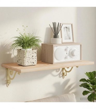 vidaXL Wall Shelf Brackets 12 pcs Antique White 12.5 x 17 x 3 cm Steel — Size: 12 x 17 x 2 cm