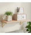 vidaXL Wall Shelf Brackets 2 pcs Antique White 12.5 x 17 x 3 cm Steel — Size: 12 x 17 x 2 cm