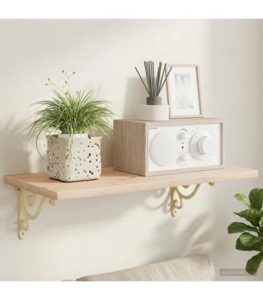 vidaXL Wall Shelf Brackets 2 pcs Antique White 12 x 14 x 3 cm Steel — Size: 11 x 14 x 2 cm