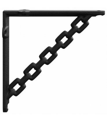 vidaXL Wall Shelf Brackets 12 pcs Black 14.5 x 14.5 x 3 cm Steel — Size: 14 x 14 cm — V0672369556