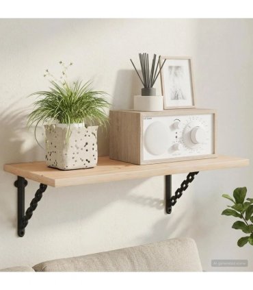 vidaXL Wall Shelf Brackets 12 pcs Black 14.5 x 14.5 x 3 cm Steel — Size: 14 x 14 cm — V0672369556