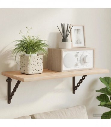 vidaXL Wall Shelf Brackets 12 pcs Antique Brown 14.5 x 14.5 x 3 cm — Size: 14 x 14 cm
