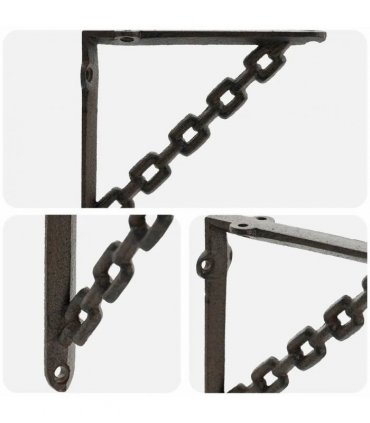 vidaXL Wall Shelf Brackets 12 pcs Antique Brown 14.5 x 14.5 x 3 cm — Size: 14 x 14 cm