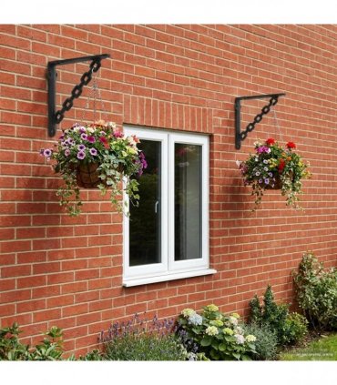 vidaXL Wall Shelf Brackets 2 pcs Black 14.5 x 14.5 x 3 cm Steel — Size: 14 x 14 cm — V0672369563