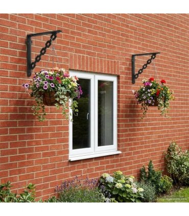 vidaXL Wall Shelf Brackets 2 pcs Black 14.5 x 14.5 x 3 cm Steel — Size: 14 x 14 cm — V0672369563