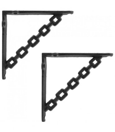 vidaXL Wall Shelf Brackets 2 pcs Black 14.5 x 14.5 x 3 cm Steel — Size: 14 x 14 cm — V0672369563