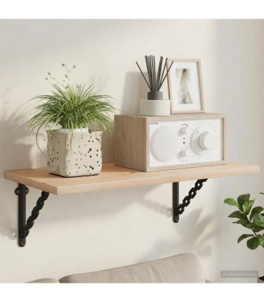 vidaXL Wall Shelf Brackets 2 pcs Black 14.5 x 14.5 x 3 cm Steel — Size: 14 x 14 cm — V0672369563